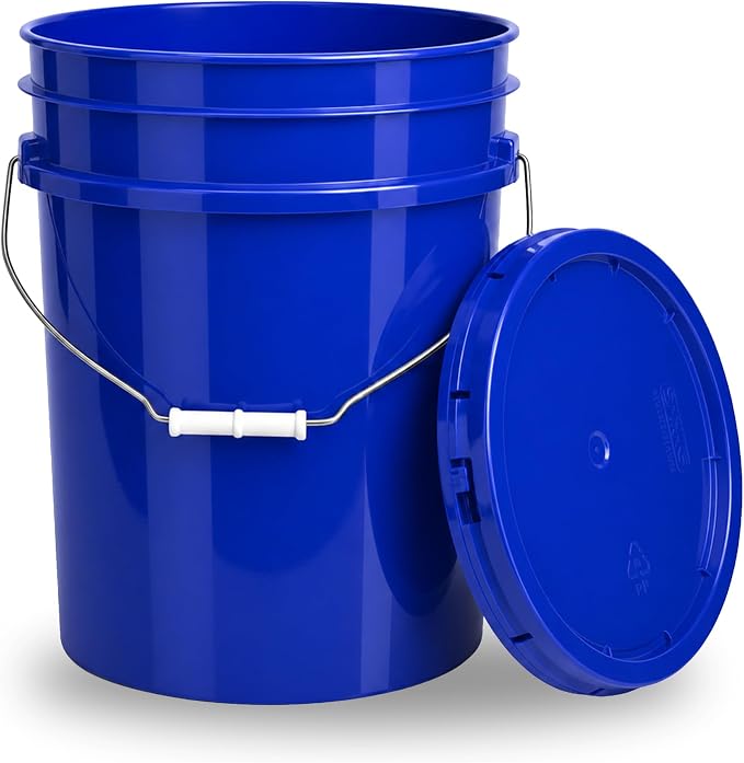 5 Gallon Bucket - Food Grade w/Lid BPA-Free, 12 Pack - Blue | Airtight Gasketed Tear Strip Lid, Heavy-Duty 90 Mil HDPE Plastic Pail, Bulk Storage, Food Safe Durable Container, Made in USA - Image 8