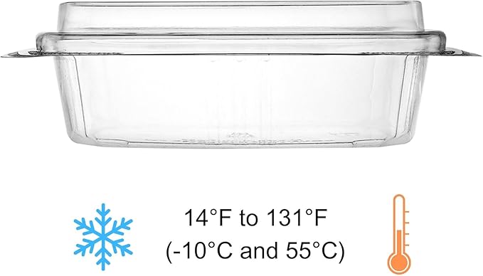 8oz Tall Dome RPET Clear Hinged Lid Deli Container- 200Pcs - Image 3