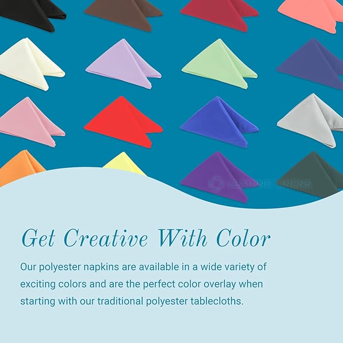 10 pcs Silver 17"x17" Polyester Cloth Napkins | Premium, soft, & durable square linen napkins, perfect for weddings, dining, restaurants, & parties. Washable. - Image 3