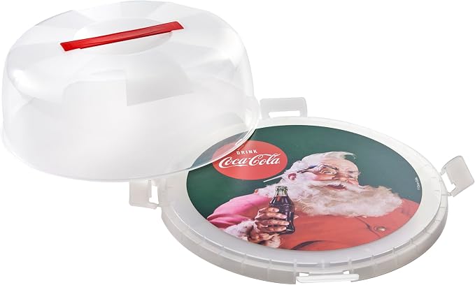Snips, Cake Holder decoration Santa Claus Vintage Coca-Cola, Sweets Keeper with 4 Safety Locks, Ø 28 cm, Made in Italy - Image 4