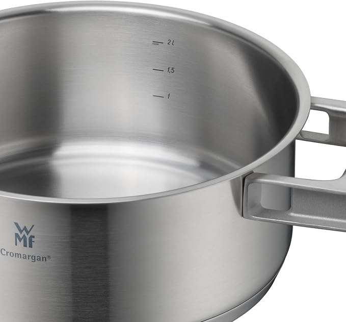WMF Ultimate Cool Small Cooking Pot 20 cm, Stainless Steel Lid, Stewing Pot Induction 2.5 L, Cromargan Stainless Steel Matt, Heat Reducing Handles, Induction Pot with Inner Scale, Dishwasher Safe - Image 15