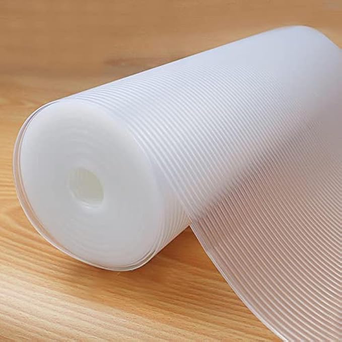 Shelf Liner, Non-Slip Cabinet Liner, Washable Oil-Proof for Kitchen Cabinet, Shelves, Refrigerator, Storage, Desks, 17.5 Inches x 10 FT, Non Adhesive Drawers Liner (17.5 Inches x 10 FT)… Clear by Glomen