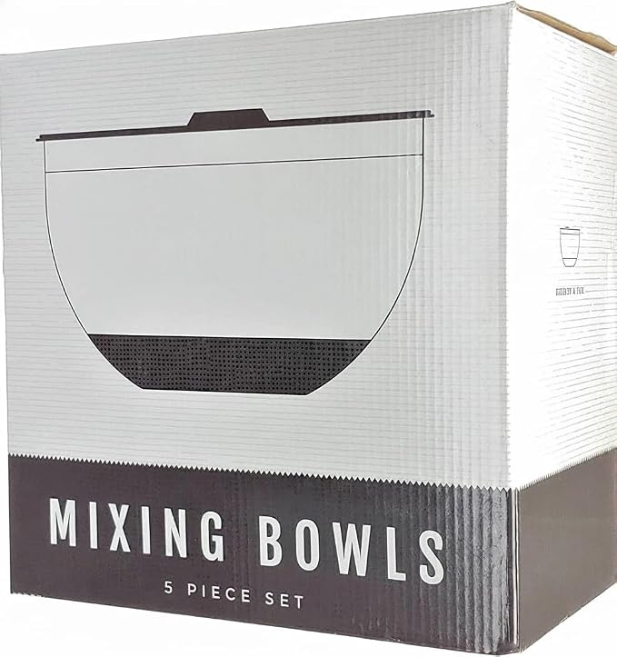 Stainless Steel Mixing Bowls with Lids and Non Slip Bases (Set of 5, Black) - Image 4
