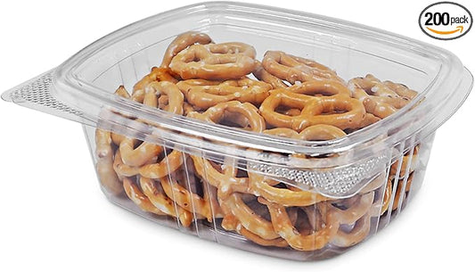 12oz RPET Clear Hinged Lid Deli Container - 200Pcs by CleverPackaging
