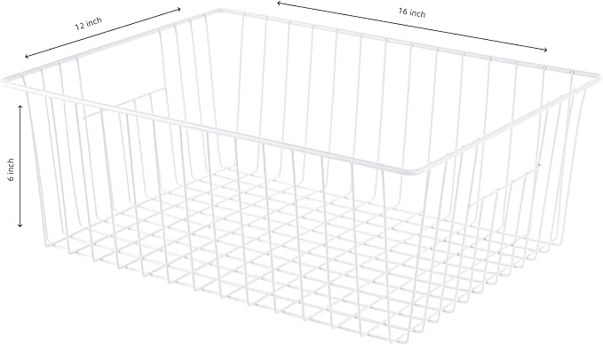 Npro 4 Pack Upright Freezer Organizer Bins - Standup Freezer Organizers Improve Air Circulation, Wire Storage Baskets, White - Image 3