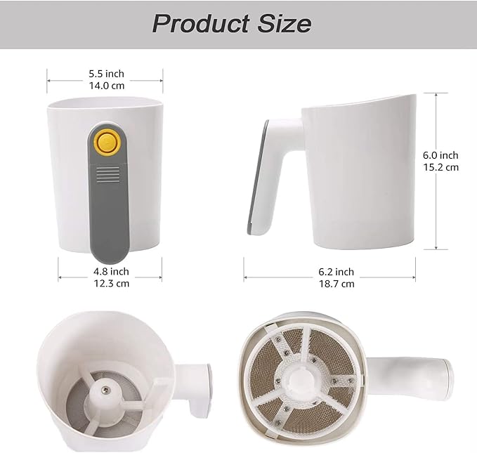 Electric Flour Sifter, Battery Operated Flour Sifter for Baking with Dough Scraper, Ergonomical Handle Flour Sieve for Cooking, 4 Cup Sieve, Pastry Baking, Easy to Clean - Image 5