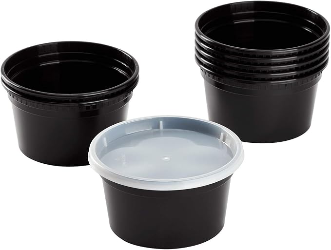 Karat [12oz - 240 ct Black PP Injection Molded Round Deli Containers with Lids (FP-IMDC12-PPB) - Image 8