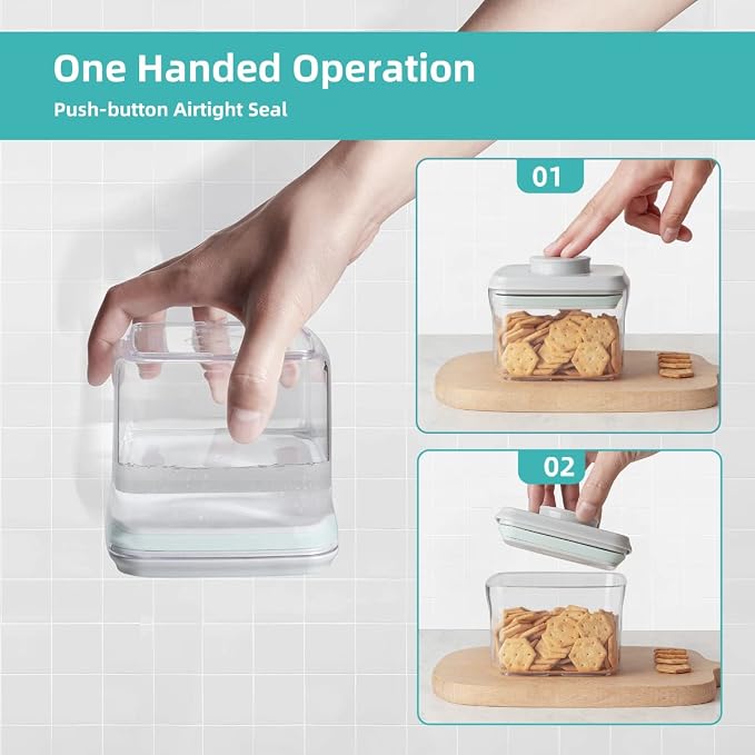 Airtight Pop Cereal Container, 3300ml Each Large Cereal Containers with Scoops Food Storage Canister Dispenser Perfect For Cereal Flour Spaghetti Rice Kitchen Organizing 3.5qt - Image 4