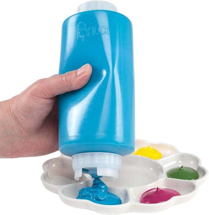 Creative Mark Cylo FIFO Squeeze Bottle -Empty - 12 Pack - 32 oz. Inverted Squeeze Bottle with Air-Tight Non-Drip Silicone Valve; Acrylic Paint, Sauce & Condiment Bottles for Painters and Food Industry - Image 4