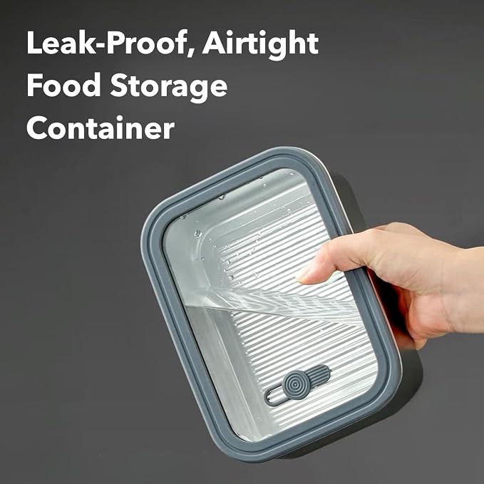Stainless Steel Food Storage Container-2600ml Leakproof, Airtight Stainless-Steel Bowl with Lid, Freezer/Dishwasher/Microwave Safe Container, Durable & Stackable Stainless Steel Container with Lid - Image 5