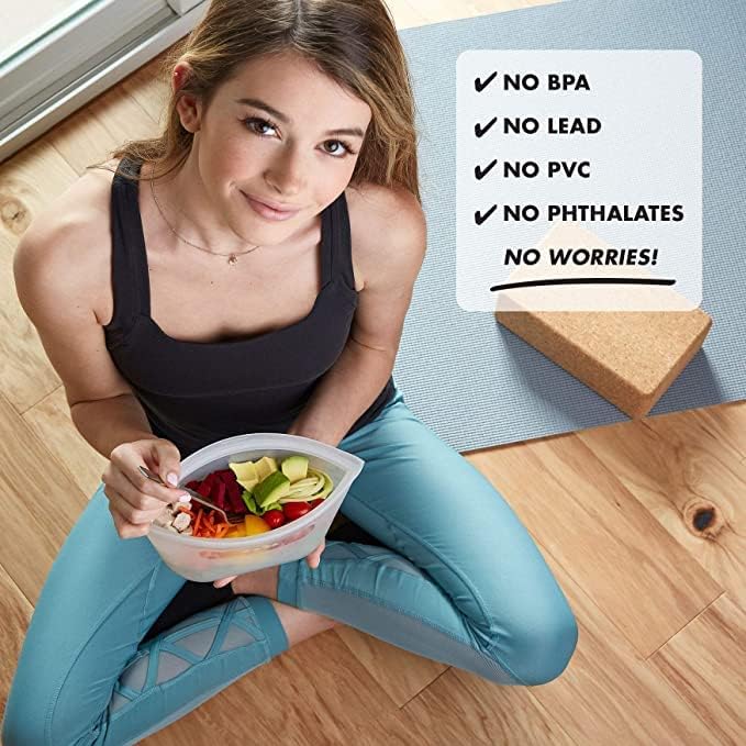 Zip Top Reusable Food Storage Bags | 3 Bag Set [Frost] | Silicone Meal Prep Container | Microwave, Dishwasher and Freezer Safe | Made in the USA - Image 3