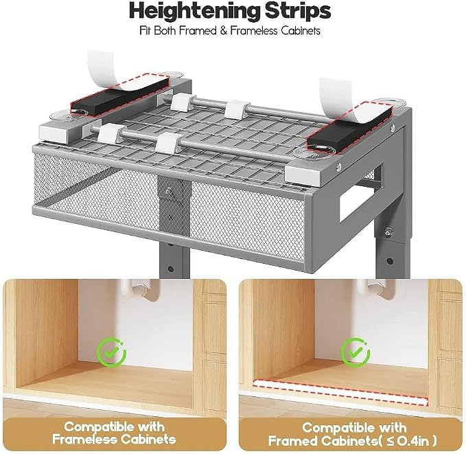 Under Sink Organizer,2-Tier Dual Pull Out Cabinet Organizer Drawers With Smooth Circular Rail,Large Capacity Metal Mesh Sliding Shelves For Bathroom& Kitchen Storage,Height Adjustable–Gun Gray,2 Packs - Image 5