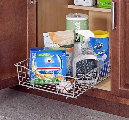 ClosetMaid 14 in. Pull Out Cabinet Organizer, Heavy Duty, Slide Out Pantry Shelves Drawers for Kitchen, Bathroom, Nickel - Image 3