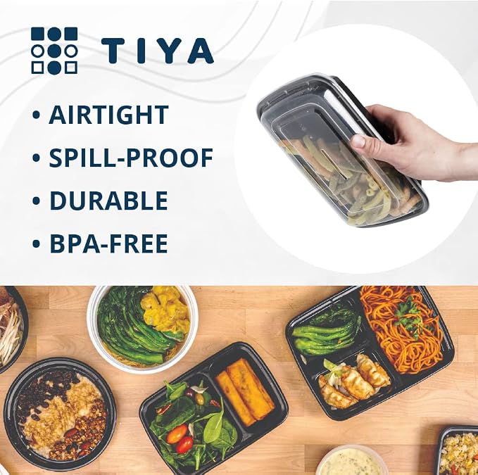 TIYA Food Containers - 16 oz Bulk 150 Pack with Lids - Rectangular Plastic To-Go Containers - Reusable, Microwavable, Dishwasher Safe - Leak-Proof for Meal Prep - BPA-Free - Image 2