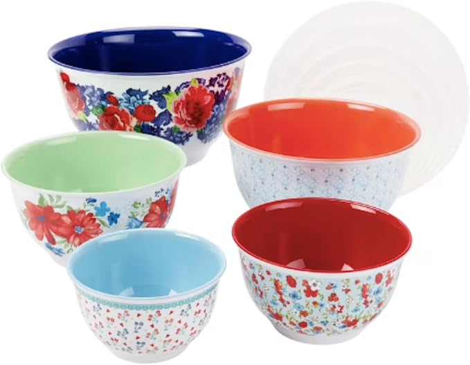 Heritage Melamine Mixing Bowl Set, 10 Pieces with Lids (Heritage) - Image 5