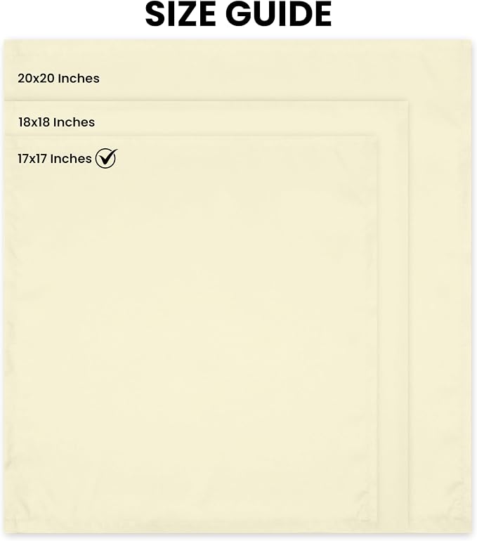 Utopia Home [24 Pack, Ivory] Cloth Napkins 17x17 Inches, 100% Polyester | Hemmed Edges, Washable and Reusable Ideal for Parties, Weddings and Dinners - Image 2