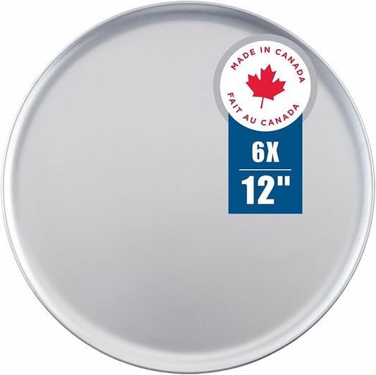 Norjac 12 Inch Pizza Pan, 6 Pack, Round Aluminum Pans, Baking Tray for Oven, Rust-Free, Durable & Long Lasting by Norjac