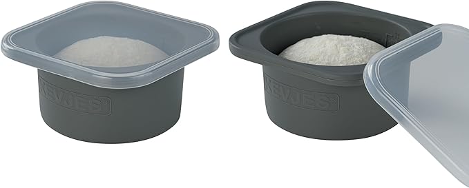 Stackable Silicone Artisan Pizza Dough Proofing Proving Containers with Lids-2/3/4/5 pack-500ml portion (Spacegrey, 2 PACK) by kevjes