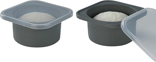 Stackable Silicone Artisan Pizza Dough Proofing Proving Containers with Lids-2/3/4/5 pack-500ml portion (Spacegrey, 2 PACK) by kevjes