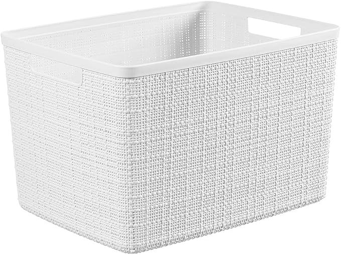 Curver Set of Decorative Plastic Organization and Storage Baskets, Set of 12 - Image 4