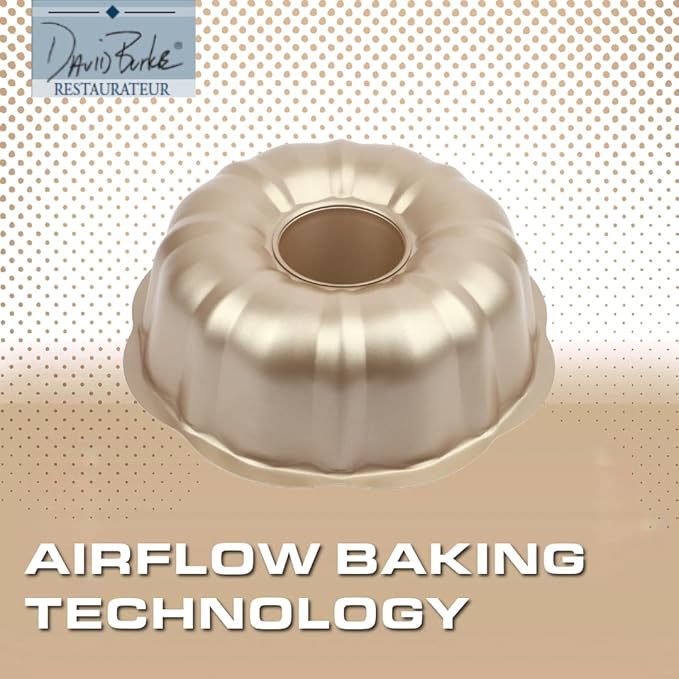 David Burke 9" Fluted Bake Pan – Carbon Steel Bundt Cake Pan – Bronze - Image 3