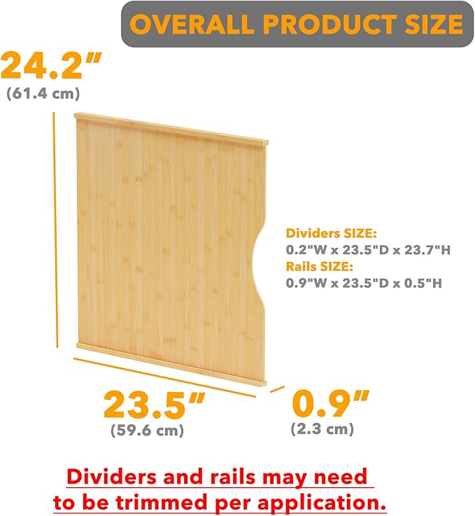 SpaceAid 10 Pack Tray Dividers for Cabinets, Bamboo Kitchen Cookie Baking Sheet Organizer for Cabinet, Vertical Pan and Trays Organizers for Pantry Storage - Image 3
