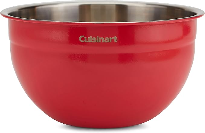 Cuisinart CTG-00-SMB Stainless Steel Mixing Bowls with Lids, Set of 3, Red - Image 4