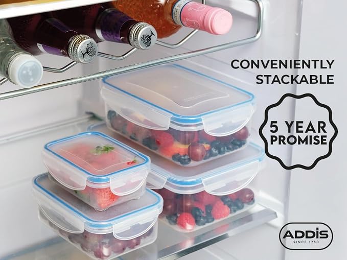Addis Clip Tight Super Large Food Storage Container 9 Litre Tall Rectangle Airtight Silicone Seal Containers Bpa Free Easy Locking Lid Clips, Clear Transparent - Image 4