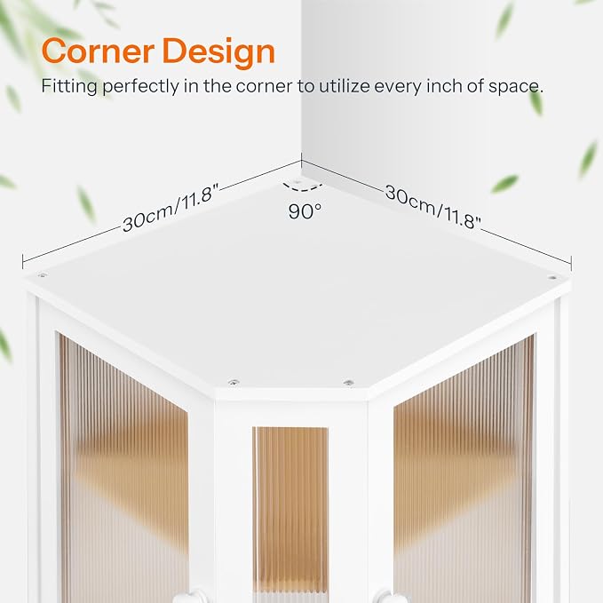 HOOBRO Bread Box, Bamboo Bread Box for Kitchen Countertop, 2-Tier Corner Bread Box, Large Capacity Bread Bin, Food Storage Box, Bread Storage Container for Kitchen, Dining Room, White WT12MB01 - Image 8