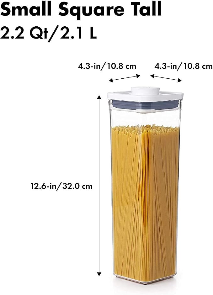 OXO Good Grips POP Container - Airtight Food Storage - 2.3 Qt Square (Set of 4) for Spaghetti and More - Image 2