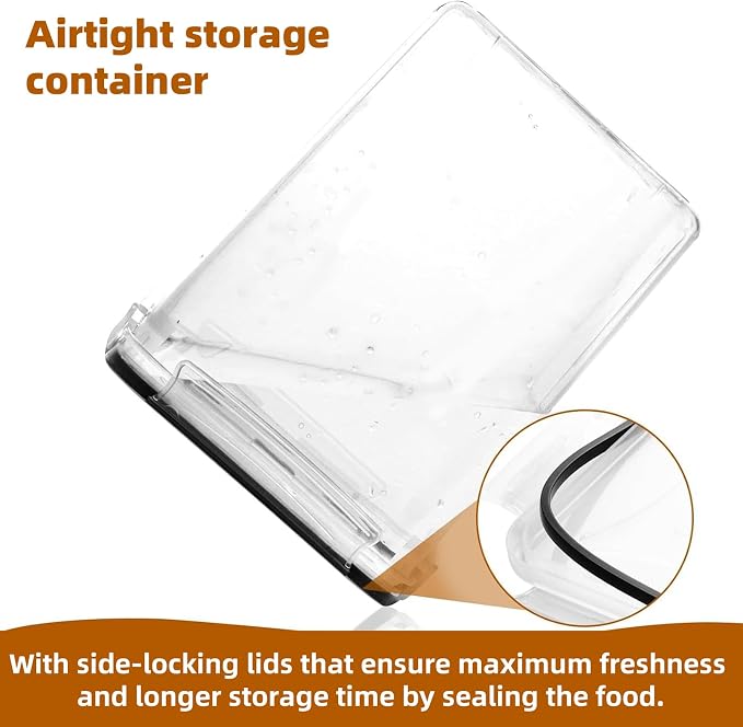 4pc 5.2L Large Airtight Plastic Canisters with Lids, Cups & Labels | 4pk 5.2L airtight containers block moisture. Stackable bins fit rice, flour and all baking pantry supplies - Image 6