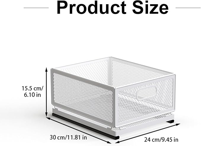 Pull Out Cabinet Organizer, Slide Out Drawers Fixed with Adhesive Nano Film, Pantry Shelves Sliding Drawer Storage Organization for Kitchen/Bathroom/Bedroom (11.8*9.4*6.1inch/30*24*15.5cm) - Image 3