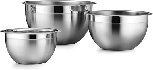 Tramontina Gourmet 3-Pc Stainless Steel Mixing Bowls Set | Ideal for Salads, Preparing and Serving, Dishwasher-Safe by Tramontina