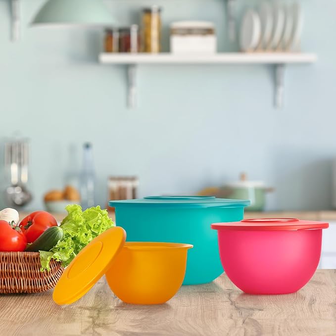 Tupperware Impressions Classic 3 Bowl Food Storage Set in Multi Colors, Dishwasher Safe and BPA Free (3 Containers, 3 Lids) - Image 5