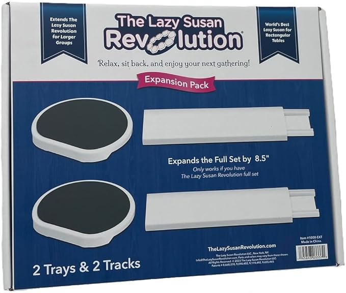 The Lazy Susan Revolution - Expansion Pack - Dark Gray - 2 Straight Tracks and 2 Trays. Does not Work Without the Lazy Susan Revolution Full Set (Sold Separately). - Image 3