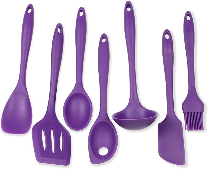 Chef Craft Premium Silicone Kitchen Tool and Utensil Set, 7 Piece, Purple by ChefCraft