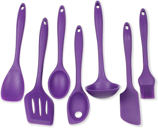 Chef Craft Premium Silicone Kitchen Tool and Utensil Set, 7 Piece, Purple by ChefCraft