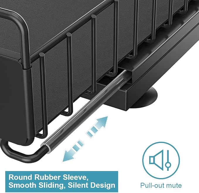 Under Sink Organizer Kitchen, 2 Tier Under Sink Organizers and Storage, Pull out Cabinet Organizer Shelf, Metal Drawer for Kitchen Bathroom Pantry Cabinet Closet Organization Rack, Black, 1 Pack - Image 3