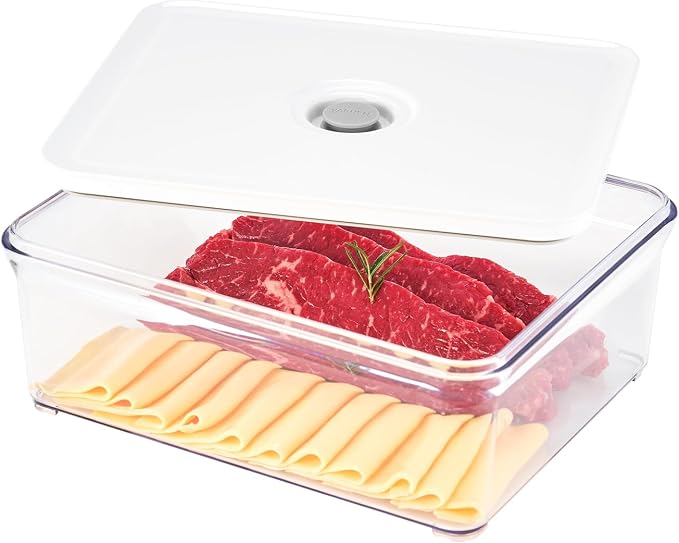 VAKUEN Premium Airtight Food Storage Containers, 4L(4.10qt) Smart One-Click Seal Lid, Patented Double Silicone Lining, 100% Leak Proof, BPA-FREE (Large Container 4.0) by Vakuen