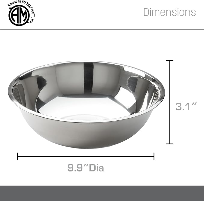 American METALCRAFT, Inc. 3 qt Stainless Steel Mixing Bowl, Silver - Image 4