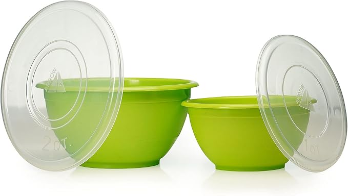 Stephanie Imports Made in USA 6-Piece Set of Prep & Store Plastic Bowls with Clear Lids (BPA-Free and Dishwasher Safe) - Blue, Teal and Green - Image 4