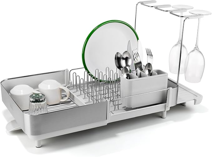 Joseph Joseph Extend Steel Plus Extendable Dish Rack Steel, Small to Large Dish Drainer with Wine Glass Holder & Drain Spout by Unknown