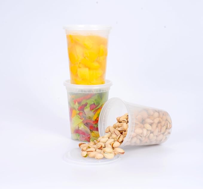 [16 OZ, 50 Sets and 32 OZ, 40 Sets Plastic Deli Food Storage Containers with Airtight Lids Bundle - Image 4