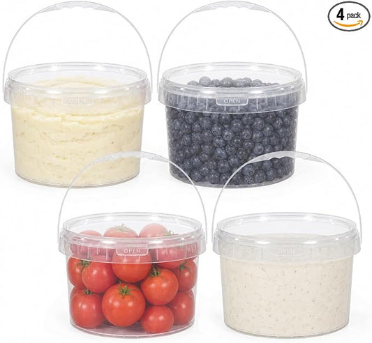 DEMORA Food Grade Bucket with Lid, Round Storage Pail (2.1 Gal, Clear) | BPA-Free & Stackable, Leakproof Freezer Safe; For Deli, Ice Cream, Meal Prep, Cleaning, Car Wash & Fishing by DEMORA