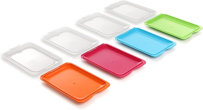 TATAY Set 4 cold meat container, with lid and body removed, in four colours, reusable and stackable, made of BpA-free plastic - Image 2