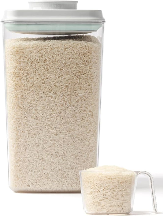 Airtight Food Storage Container, 4.22 Qt Large Pantry Canister with Pop Lid | Clear Stackable Kitchen Organizer for Flour, Sugar, Rice, Oats, Cereal, Baking Mixes, Snacks and Everyday Dry Goods at Home by Tourdeus