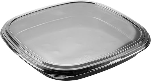 Restaurantware Plastic Sushi Trays 50 Pack of 12.6 x 12.6 x 1.77 Inch With Clear Lids Leak-Resistant Sushi Take Out Boxes Stackable Containers For Grab-And-Go by Restaurantware