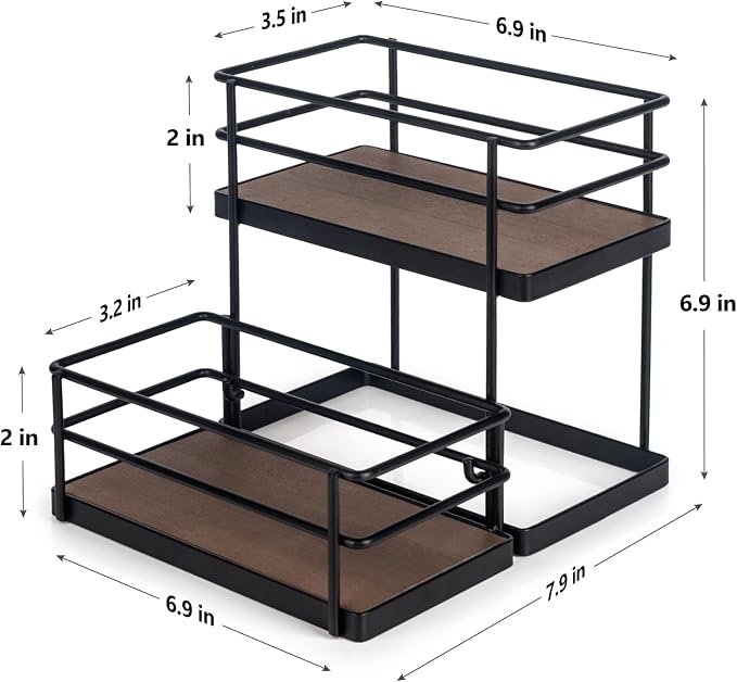 kimilus 4 Bottle Capacity Coffee Syrup Organizer 2 Tier Coffee Syrup Stand Shelf for Coffee Bar Kitchen Small Wine Rack for Bar Family Storage for Syrup Wine Dressing - Image 3