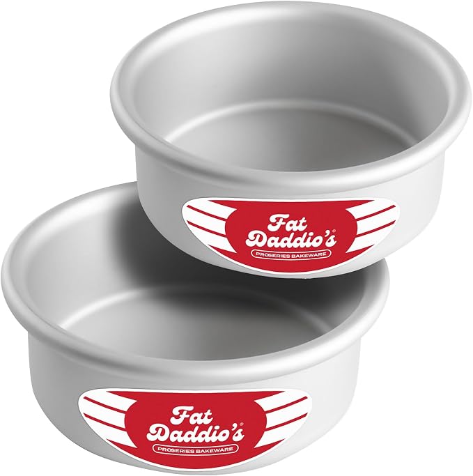 Fat Daddio's Anodized Aluminum Round Cake Pans, 2 Piece Set, 5 x 2 Inch by FatDaddios