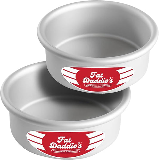 Fat Daddio's Anodized Aluminum Round Cake Pans, 2 Piece Set, 5 x 2 Inch by FatDaddios